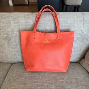 ✨Burberry Blue Label Orange Leather Tote Bag Made in Japan✨